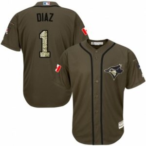 Buy Mens Majestic Toronto Blue Jays #1 Aledmys Diaz Authentic Green Salute to Service MLB Jersey Online Mens Majestic Toronto Blue Jays #1 Aledmys Diaz Authentic Green Salute to Service MLB Jersey For Sale