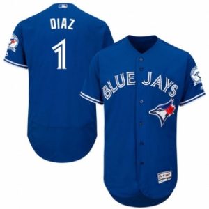 Mens Majestic Toronto Blue Jays #1 Aledmys Diaz Royal Blue Alternate Flex Base Authentic Collection MLB Jersey  For Sale