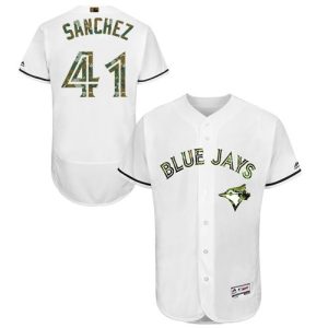 Mens Majestic Toronto Blue Jays #41 Aaron Sanchez Authentic White 2016 Memorial Day Fashion Flex Base MLB Jersey  For Sale