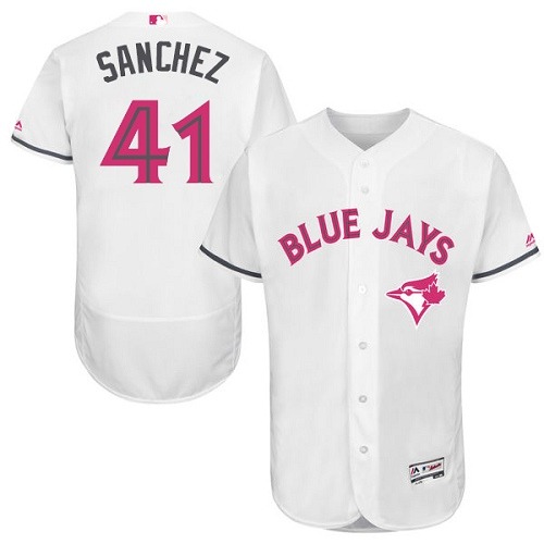 Buy Mens Majestic Toronto Blue Jays #41 Aaron Sanchez Authentic White 2016 Mother’s Day Fashion Flex Base MLB Jersey Online Mens Majestic Toronto Blue Jays #41 Aaron Sanchez Authentic White 2016 Mother’s Day Fashion Flex Base MLB Jersey For Sale