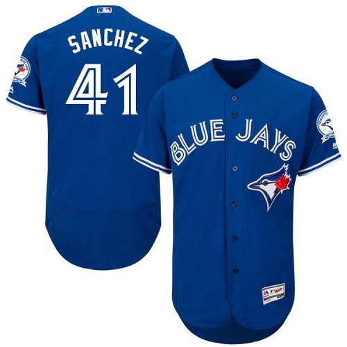 Buy Mens Majestic Toronto Blue Jays #41 Aaron Sanchez Blue Alternate Flex Base Authentic Collection MLB Jersey Online Mens Majestic Toronto Blue Jays #41 Aaron Sanchez Blue Alternate Flex Base Authentic Collection MLB Jersey For Sale
