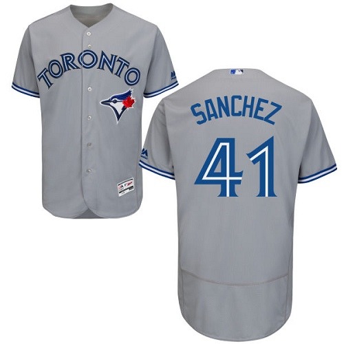 Buy Mens Majestic Toronto Blue Jays #41 Aaron Sanchez Grey Road Flex Base Authentic Collection MLB Jersey Online Mens Majestic Toronto Blue Jays #41 Aaron Sanchez Grey Road Flex Base Authentic Collection MLB Jersey For Sale