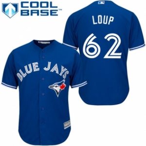Mens Majestic Toronto Blue Jays #62 Aaron Loup Replica Blue Alternate MLB Jersey  For Sale