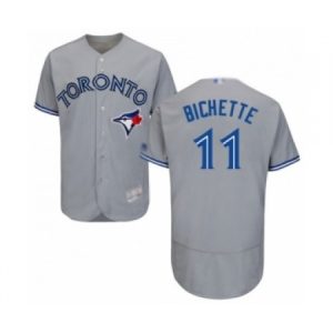 Mens Toronto Blue Jays #11 Bo Bichette Grey Road Flex Base Authentic Collection Baseball Player Jersey  For Sale