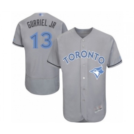 Mens Toronto Blue Jays #13 Lourdes Gurriel Jr. Authentic Gray 2016 Father's Day Fashion Flex Base Baseball Player Jersey