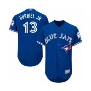 Mens Toronto Blue Jays #13 Lourdes Gurriel Jr. Blue Alternate Flex Base Authentic Collection Baseball Player Jersey