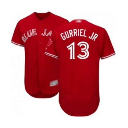 Mens Toronto Blue Jays #13 Lourdes Gurriel Jr. Scarlet Alternate Flex Base Authentic Collection Alternate Baseball Player Jersey