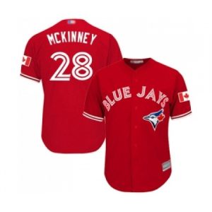 Mens Toronto Blue Jays #28 Billy McKinney Replica Scarlet Alternate Cool Base Baseball Jersey  For Sale