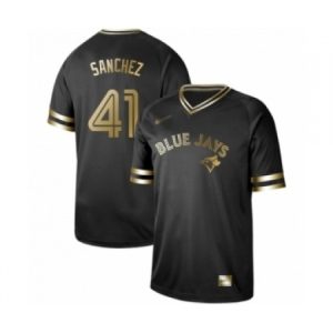 Buy Mens Toronto Blue Jays #41 Aaron Sanchez Authentic Black Gold Fashion Baseball Jersey Online Mens Toronto Blue Jays #41 Aaron Sanchez Authentic Black Gold Fashion Baseball Jersey For Sale