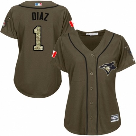 Buy Women’s Majestic Toronto Blue Jays #1 Aledmys Diaz Authentic Green Salute to Service MLB Jersey Online Women’s Majestic Toronto Blue Jays #1 Aledmys Diaz Authentic Green Salute to Service MLB Jersey For Sale