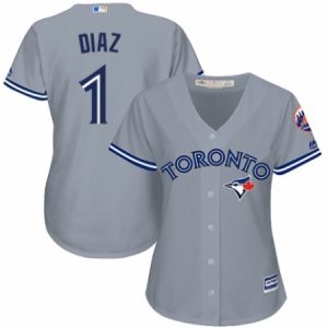 Women’s Majestic Toronto Blue Jays #1 Aledmys Diaz Authentic Grey Road MLB Jersey  For Sale
