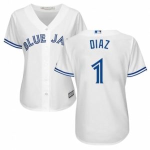 Women’s Majestic Toronto Blue Jays #1 Aledmys Diaz Authentic White Home MLB Jersey  For Sale