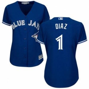 Women’s Majestic Toronto Blue Jays #1 Aledmys Diaz Replica Blue Alternate MLB Jersey  For Sale