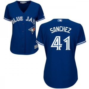 Women’s Majestic Toronto Blue Jays #41 Aaron Sanchez Authentic Blue Alternate MLB Jersey  For Sale
