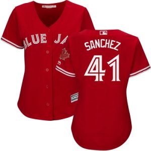 Women’s Majestic Toronto Blue Jays #41 Aaron Sanchez Authentic Scarlet Alternate MLB Jersey  For Sale
