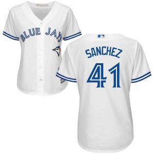 Women’s Majestic Toronto Blue Jays #41 Aaron Sanchez Authentic White Home MLB Jersey  For Sale