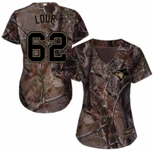 Women’s Majestic Toronto Blue Jays #62 Aaron Loup Authentic Camo Realtree Collection Flex Base MLB Jersey  For Sale