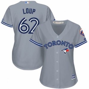 Women’s Majestic Toronto Blue Jays #62 Aaron Loup Authentic Grey Road MLB Jersey  For Sale