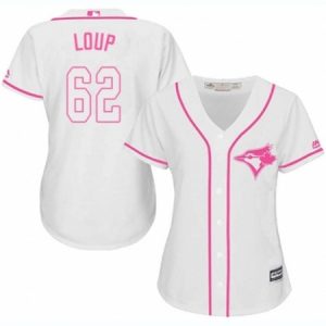 Women’s Majestic Toronto Blue Jays #62 Aaron Loup Replica White Fashion Cool Base MLB Jersey  For Sale