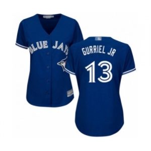 Women's Toronto Blue Jays #13 Lourdes Gurriel Jr. Authentic Blue Alternate Baseball Player Jersey