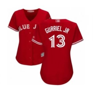 Women's Toronto Blue Jays #13 Lourdes Gurriel Jr. Authentic Scarlet Alternate Baseball Player Jersey