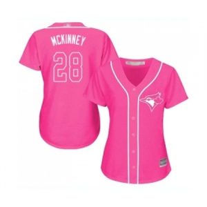 Women’s Toronto Blue Jays #28 Billy McKinney Replica Pink Fashion Cool Base Baseball Jersey  For Sale