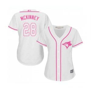 Women’s Toronto Blue Jays #28 Billy McKinney Replica White Fashion Cool Base Baseball Jersey  For Sale