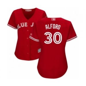 Women’s Toronto Blue Jays #30 Anthony Alford Authentic Scarlet Alternate Baseball Player Jersey  For Sale
