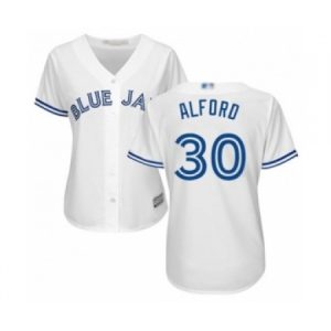 Women’s Toronto Blue Jays #30 Anthony Alford Authentic White Home Baseball Player Jersey  For Sale