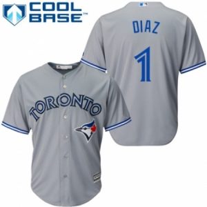 Youth Majestic Toronto Blue Jays #1 Aledmys Diaz Authentic Grey Road MLB Jersey  For Sale
