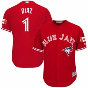Youth Majestic Toronto Blue Jays #1 Aledmys Diaz Authentic Scarlet Alternate MLB Jersey  For Sale