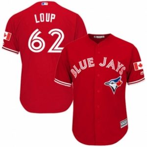 Youth Majestic Toronto Blue Jays #62 Aaron Loup Replica Scarlet Alternate MLB Jersey  For Sale