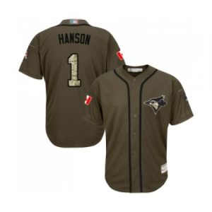 Youth Toronto Blue Jays #1 Alen Hanson Authentic Green Salute to Service Baseball Jersey  For Sale