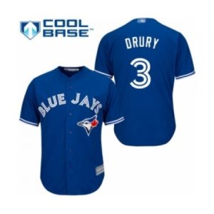 Youth Toronto Blue Jays #3 Brandon Drury Authentic Blue Alternate Baseball Player Jersey  For Sale