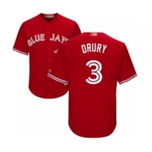 Youth Toronto Blue Jays #3 Brandon Drury Authentic Scarlet Alternate Baseball Player Jersey  For Sale