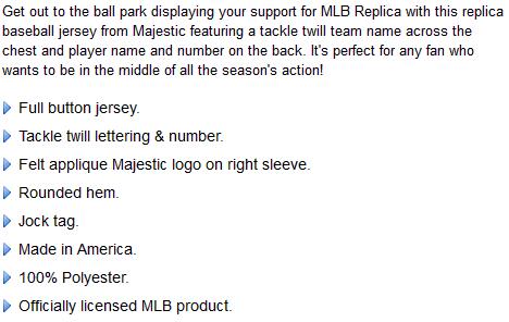 mlb replica jersey